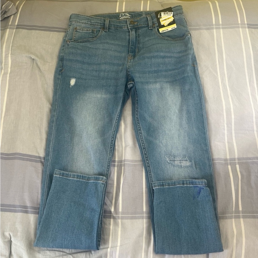Blue Denim Jean Kids art class stretch relaxed taper fit jeans size 16 NWT